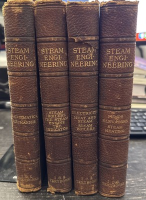Steam Engineering Textbooks Antique book lot Steam Engines Pump Elevators Boilr-image