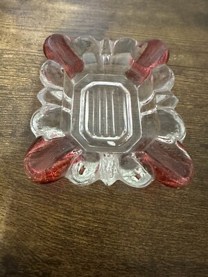 Westmoreland Ruby Flashed Small Ashtray 3¼