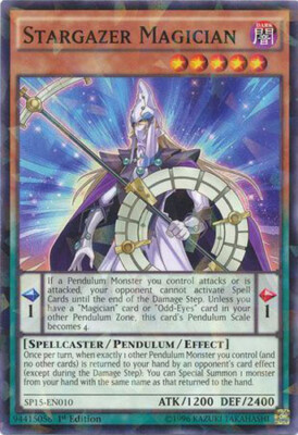 Yu-Gi-Oh Card - SP15-EN010 - STARGAZER MAGICIAN (shatterfoil rare) - NM/Mint-image