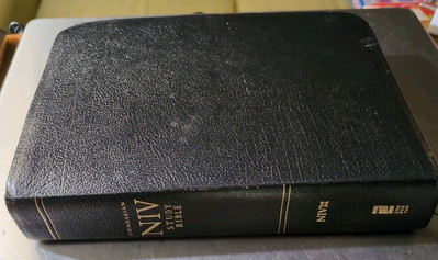 Zondervan NIV Study Bible 2002 Black Bonded Leather Pre-owned -image