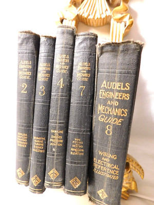 AUDELS  Engineers and Mechanics Guide 1921 Lot of Five Volumes 2, 3, 4, 7 and 8-image