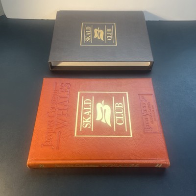 Jacques Cousteau Whales Limited Edition To 375! HC Book Leather Bound 1986 Vtg-image